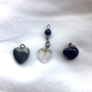Set of 3 Heart Pendants
